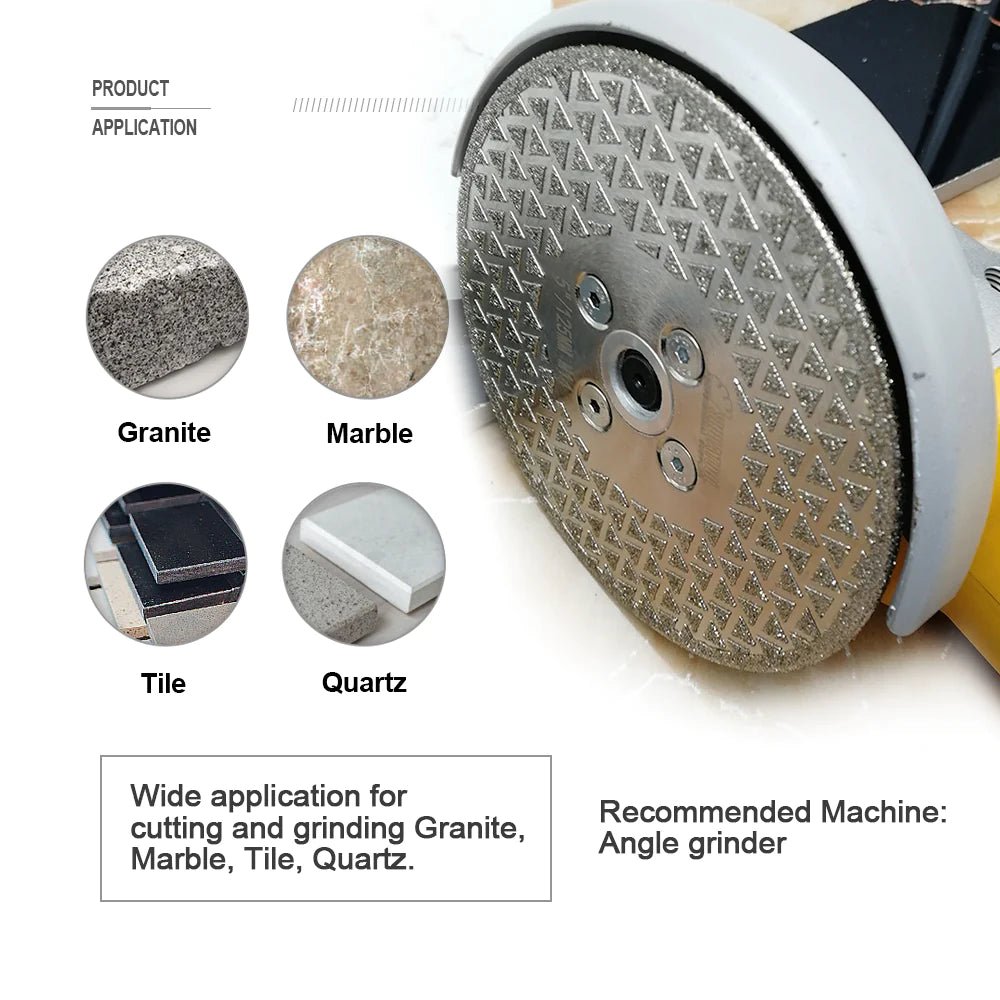 5-Inch Electroplated Flanged Duo Diamond Blade for Smooth Marble Grinding