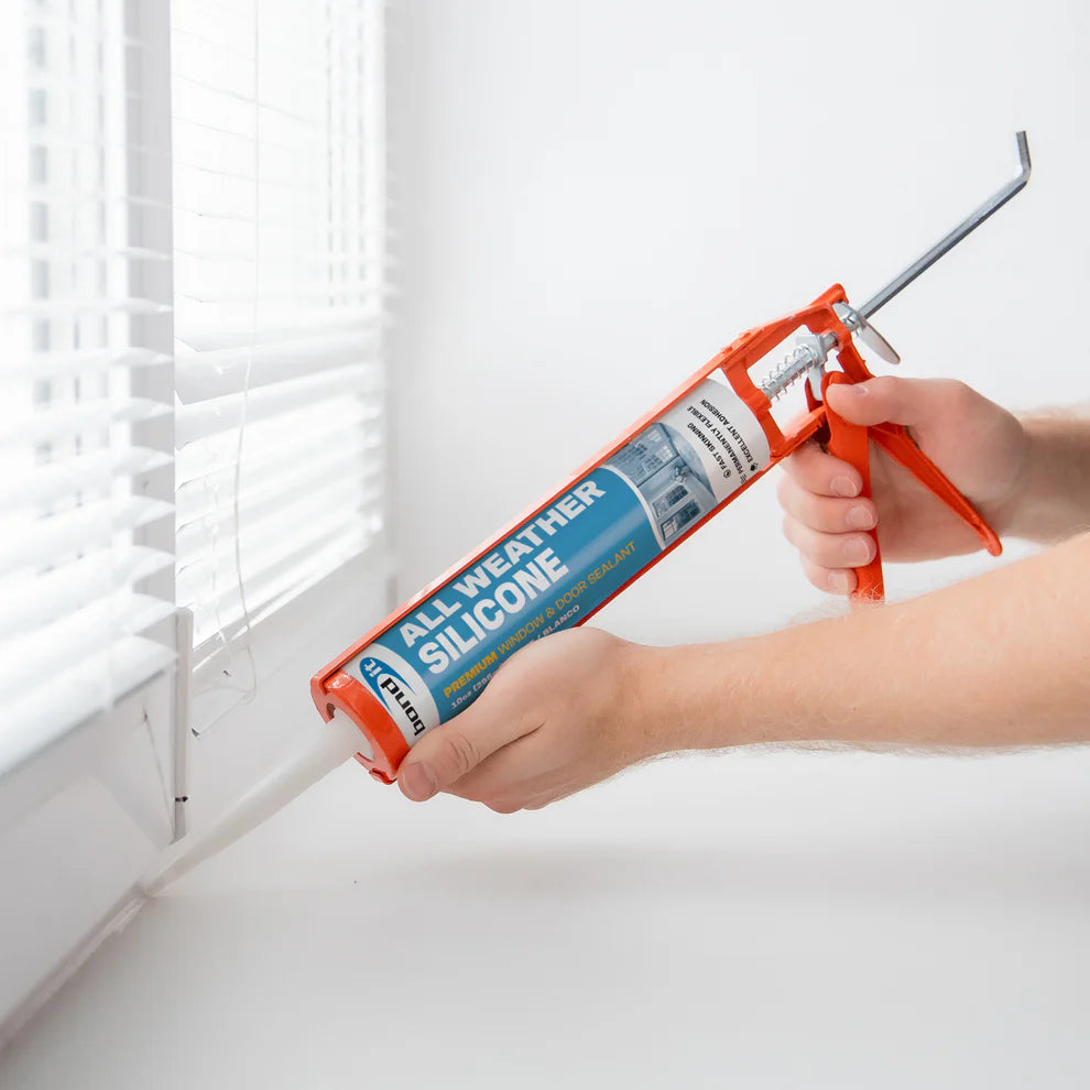 All-Weather Silicone Sealant - Pack of 12 Units for Window and Door Applications