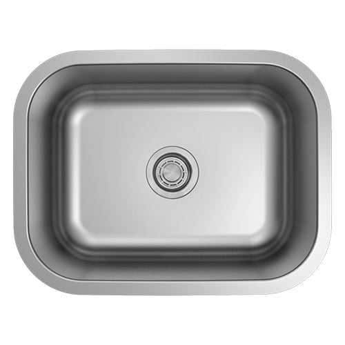 18g 304 Stainless Steel Single Bowl Undermount Kitchen Sink, 23×18 Standard Radius