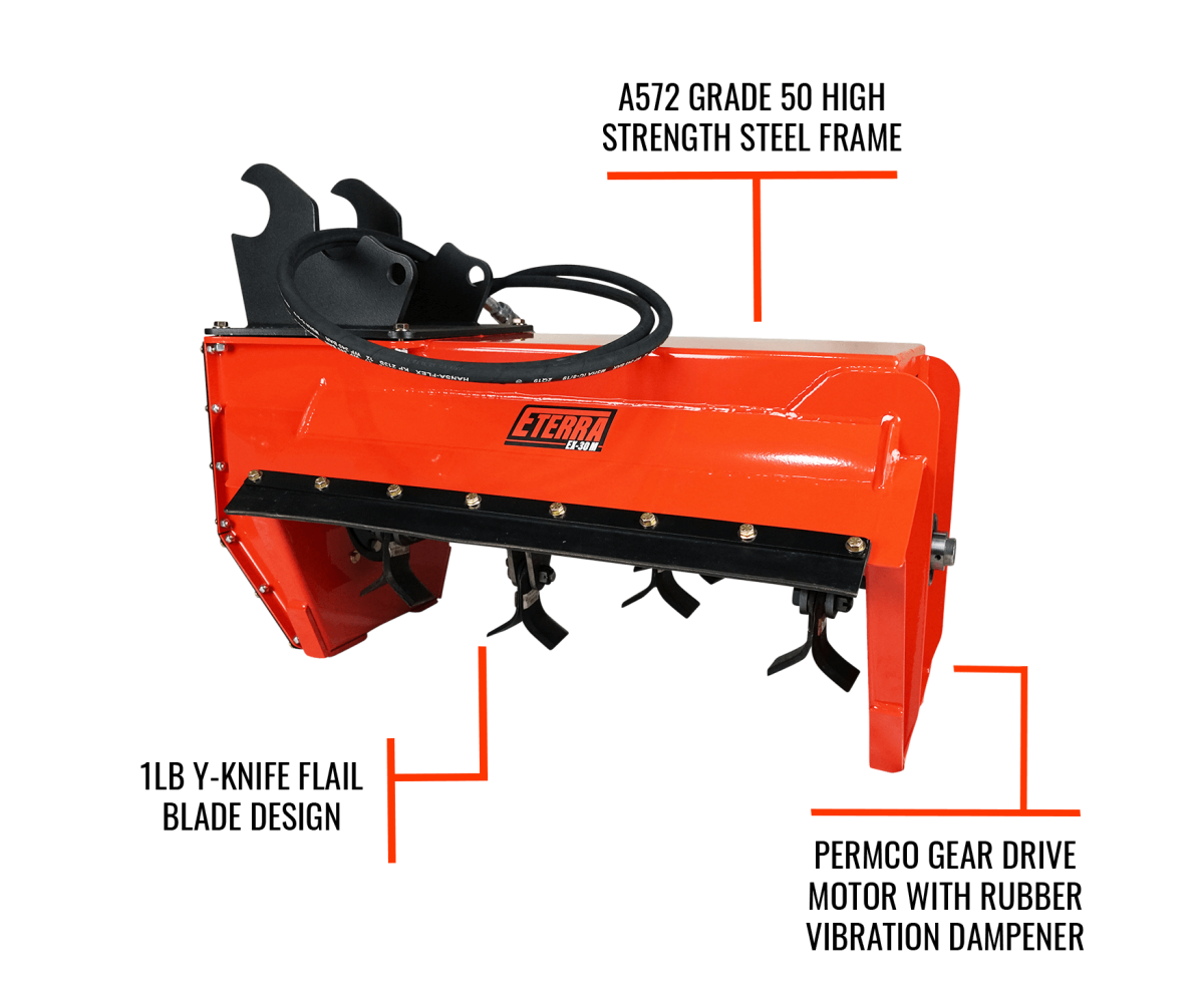 Eterra EX-30M Compact Mini Excavator Flail Mower Attachment