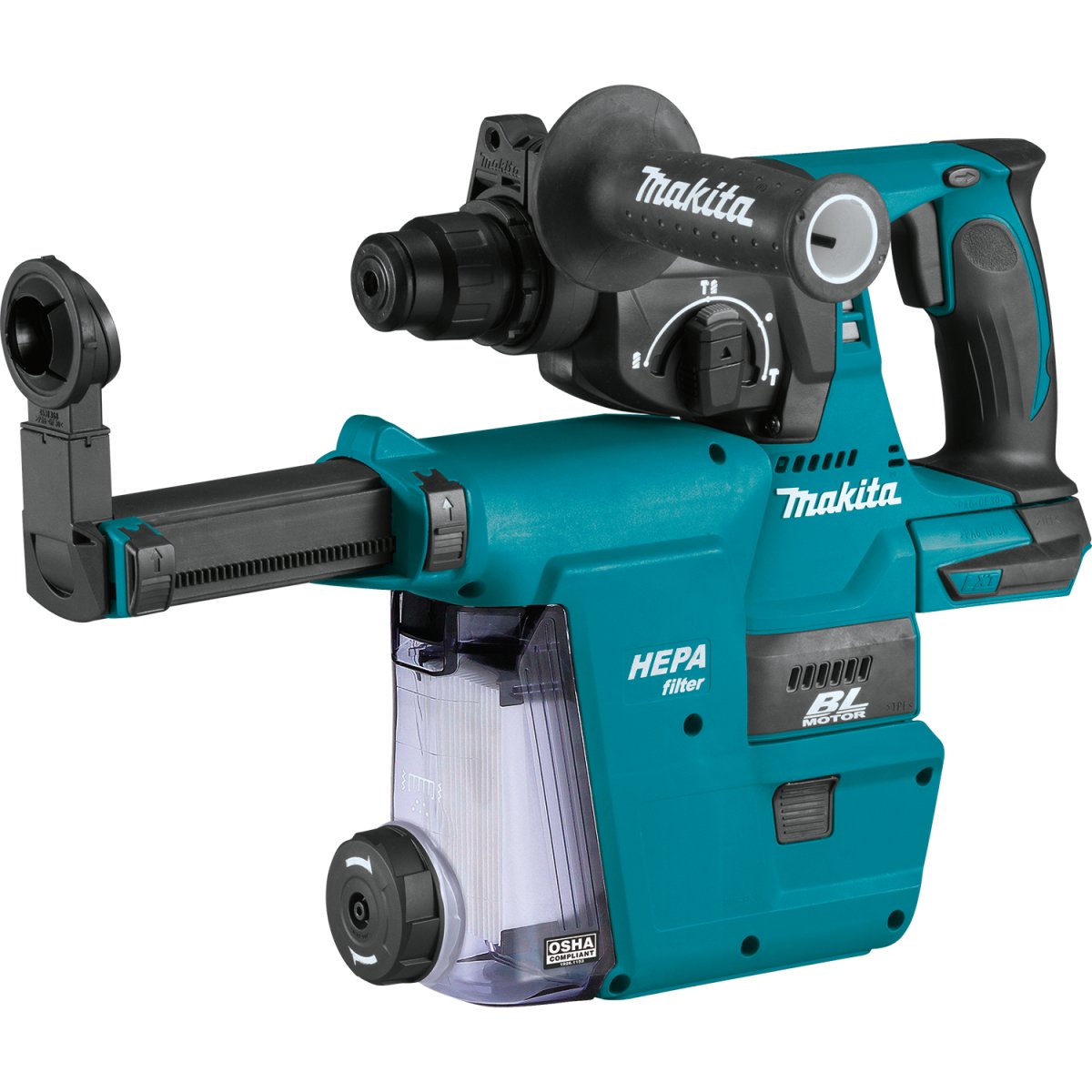 18V LXT® Lithium-Ion Brushless Cordless One-Inch Rotary Hammer Drill with SDS-PLUS Bit Compatibility and HEPA Dust Extractor Attachment (Tool Only)
