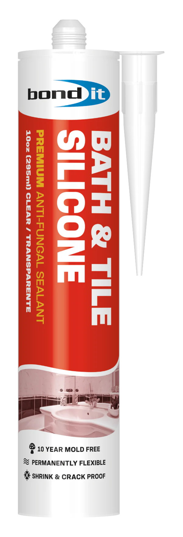 Premium Sanitary Bath and Tile Silicone Sealant - Pack of 12 Cartridges