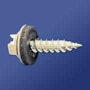 Dagger-Zip Ultra-Sharp Slotted Hex Washer Head Screws with Bonded Zinc Washer
