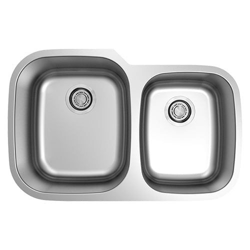 18g 304 Stainless Steel 60/40 Offset Double Bowl Undermount Kitchen Sink