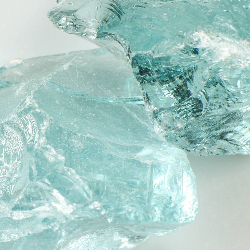 Teal Crystal Landscape Decorative Glass