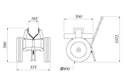 Aardwolf High - Performance Self - Locking Trolley SL - 100 for Granite and Stone Slabs Moving