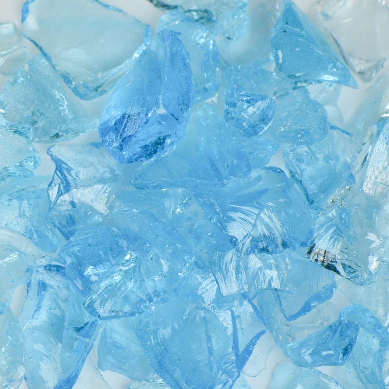 Gorgeous Turquoise Crystal Fire Glass for Natural Gas and Propane Fireplaces