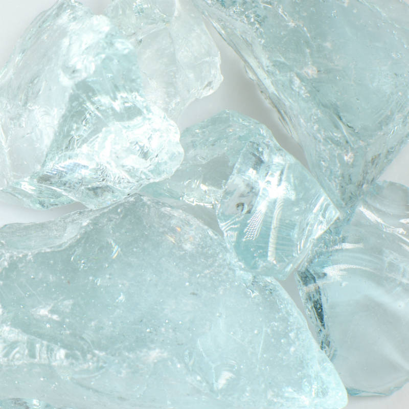 Teal Crystal Landscape Decorative Glass