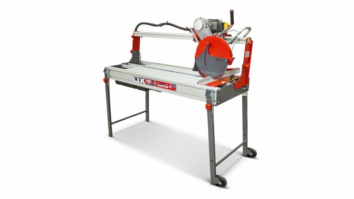 RUBI DX-350-1300 ZERO DUST 3hp Tile Saw with 58 - 12 Blade (1 Arbor), Laser and Leveling System
