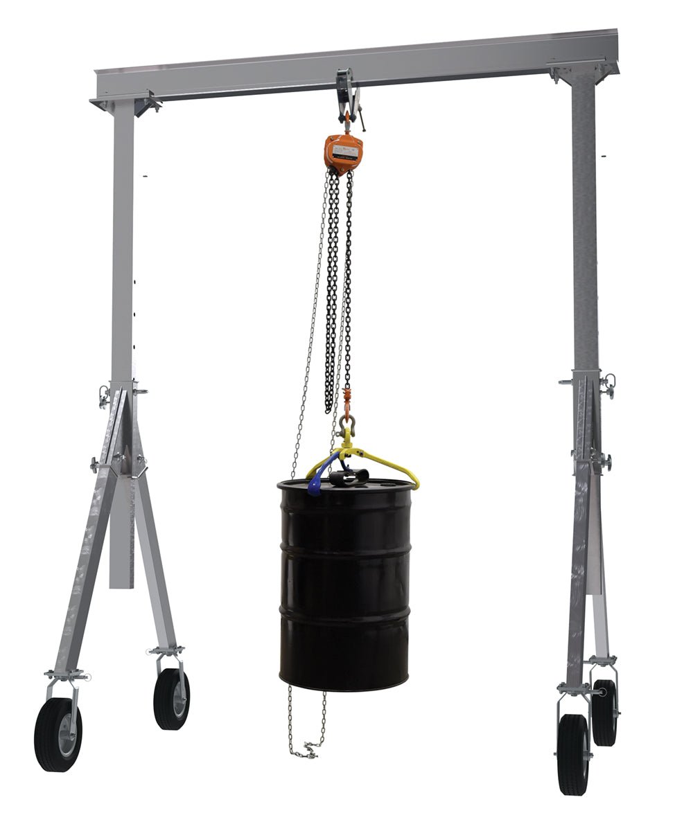 Highly Adjustable and Durable Aluminum Gantry Cranes Equipped with Pneumatic Casters for Manufacturing and Maintenance