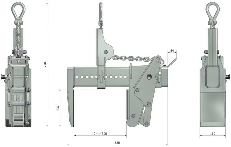 Aardwolf Automatic Monument Clamp Lifter - Model GPM1500A for Lifting Concrete, Stone, and Marble