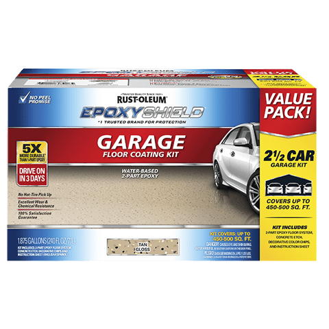 Epoxyshield® Premium Garage Floor Coating - 2.5 Gallon Kit for High - Quality Garage Flooring