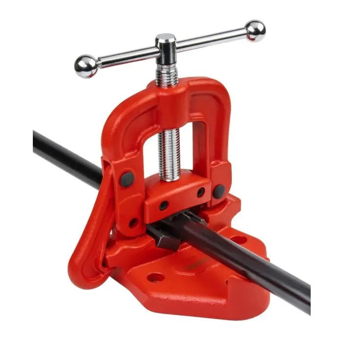 Heavy-Duty 2-Foot Bench Yoke Vise for Pipe Threading and Cutting