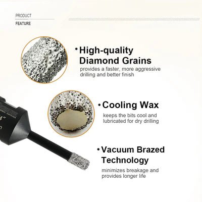 DTS High - Performance Brazed Core Drill Bits for Multiple Hard Materials