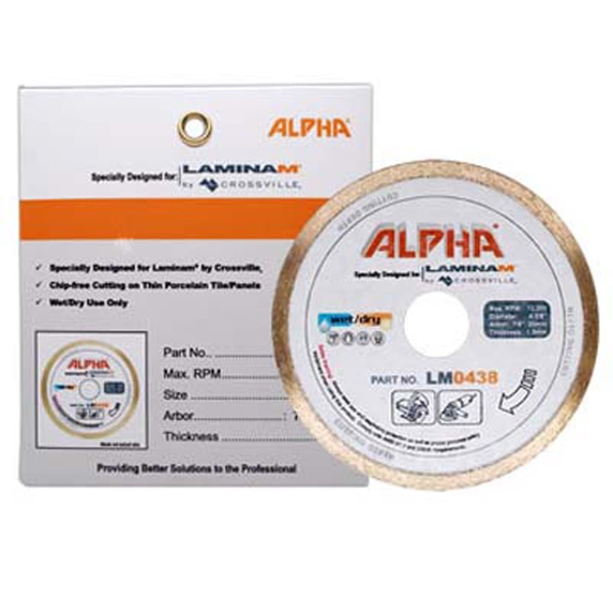 Alpha Professional Tools' Crossville Laminam 4-3/8-Inch Diamond Blade for High-Speed Cutting of Porcelain Tiles and Glass
