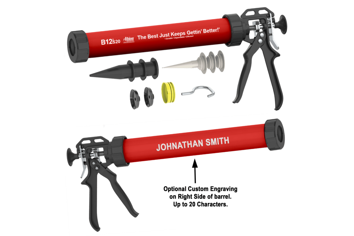 Colorful 20oz B-Line Manual Sausage Gun with a Set of 10 Colorful Barrels - Ideal for Professional Use