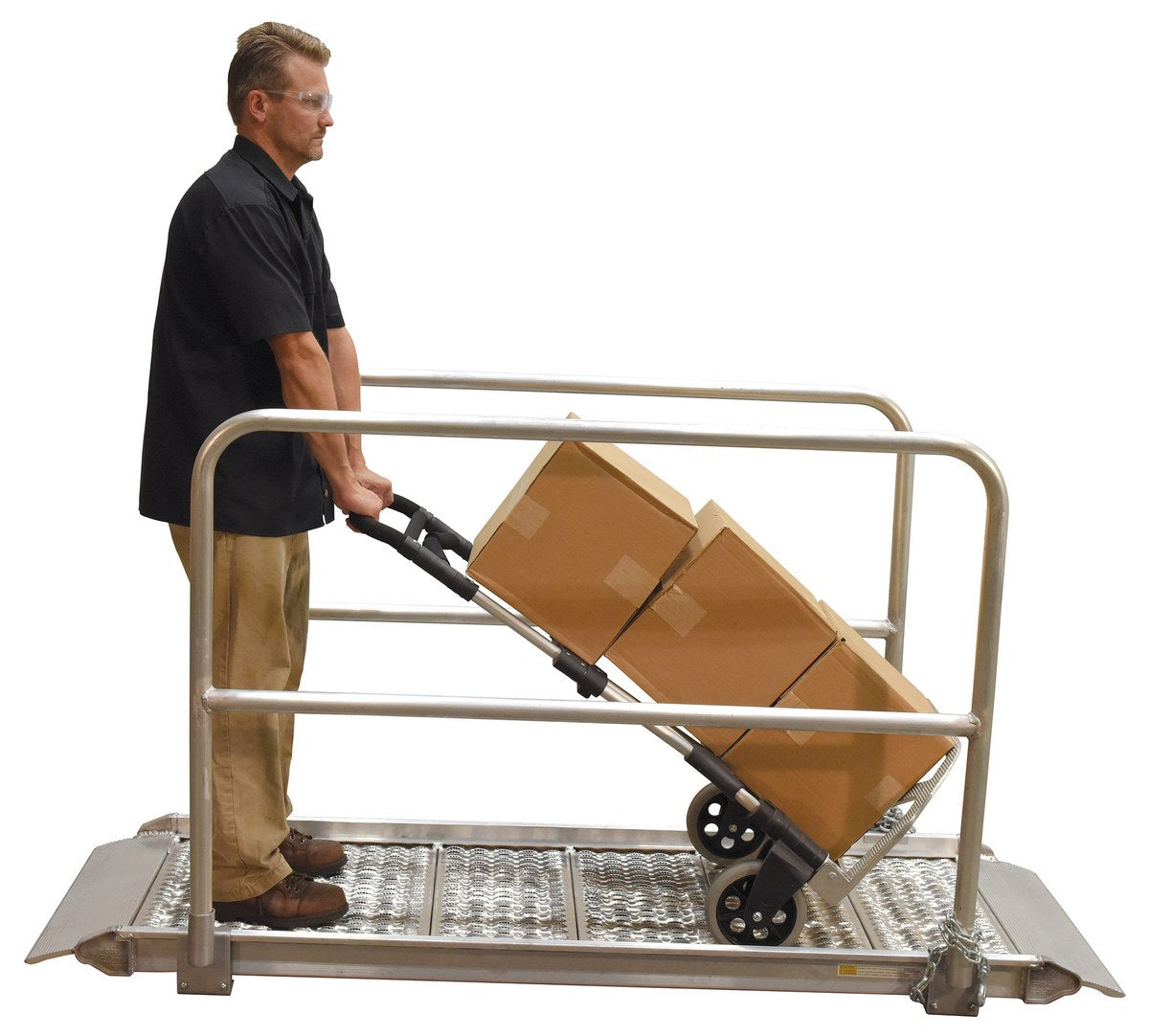 Lightweight and Rust - Free Aluminum Grip - Strut Walk Ramps for Truck Loading