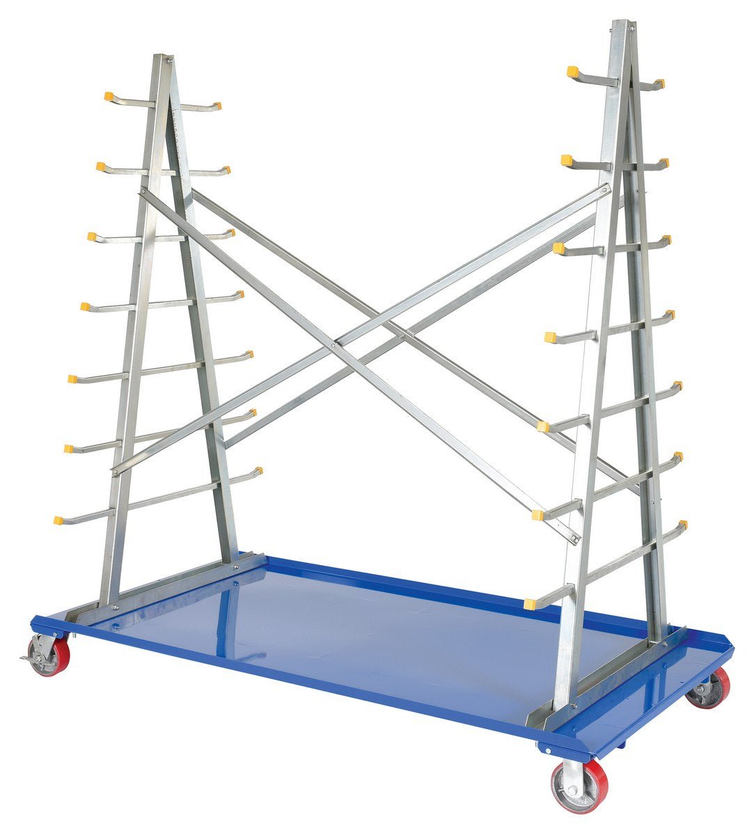 Portable A-Frame Storage Cart for Pipe and Bar Material