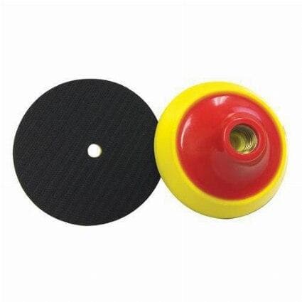 4' and 5' x 5/8' Thick Yellow Foam Velcro Backup Pad for Silicon Carbide Sandpaper
