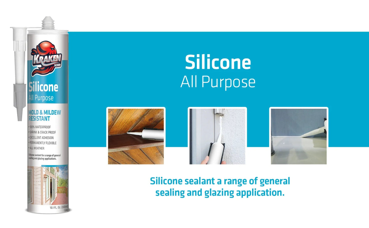 Case of 12 - 300 ml (10.1 Fluid Ounces) All - Purpose Room Temperature Vulcanizing (RTV) Silicone Sealant