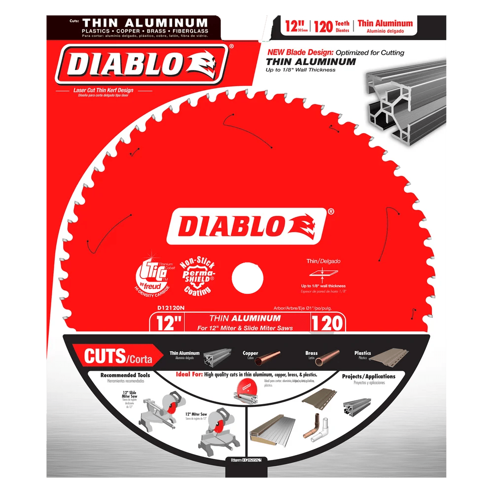 High - Performance 12 - inch 120 - Tooth Thin Aluminum Cutting Saw Blade Set of 3 per Order