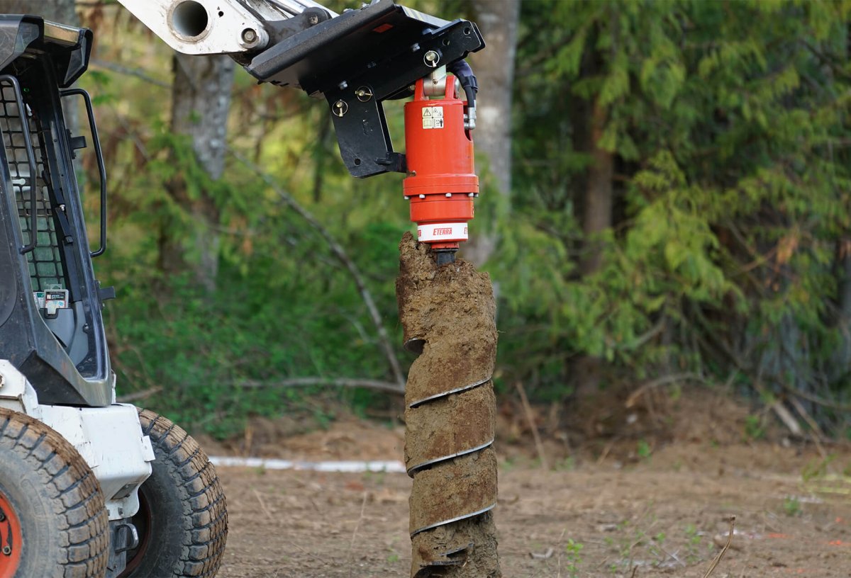 Durable Skid Steer Auger Drive Attachment for Tough Earth Drilling