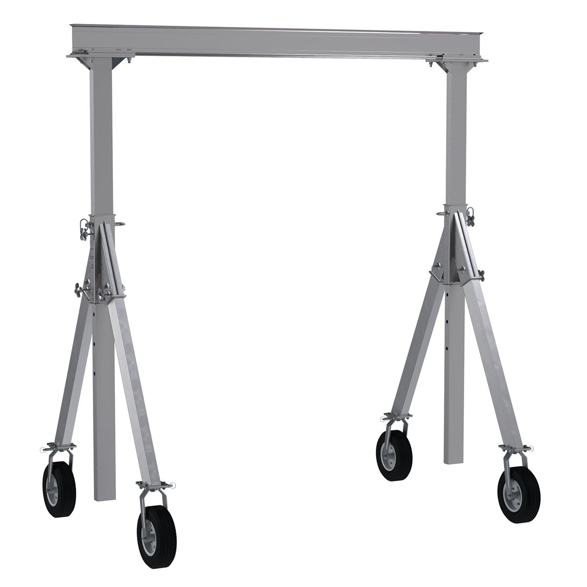 Highly Adjustable and Durable Aluminum Gantry Cranes Equipped with Pneumatic Casters for Manufacturing and Maintenance