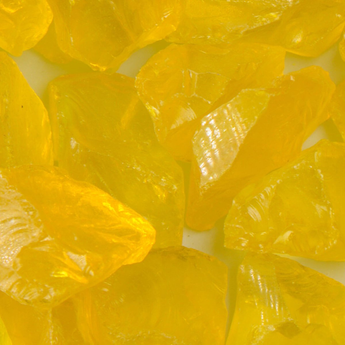 Sturdy Chunky Yellow Fire Glass for Fireplaces and Fire Pits