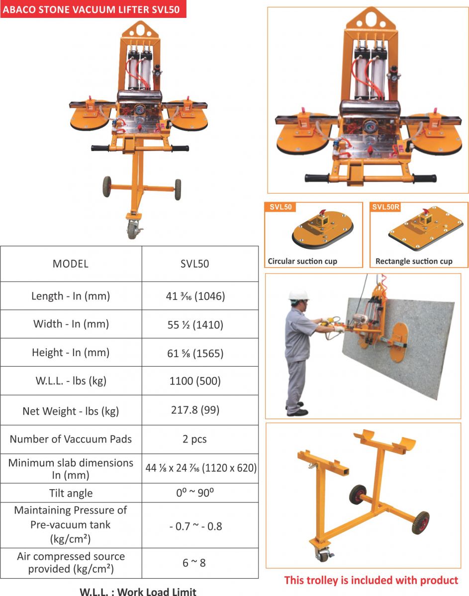 Abaco High - performance Stone Vacuum Lifter for Heavy - duty Lifting and Moving