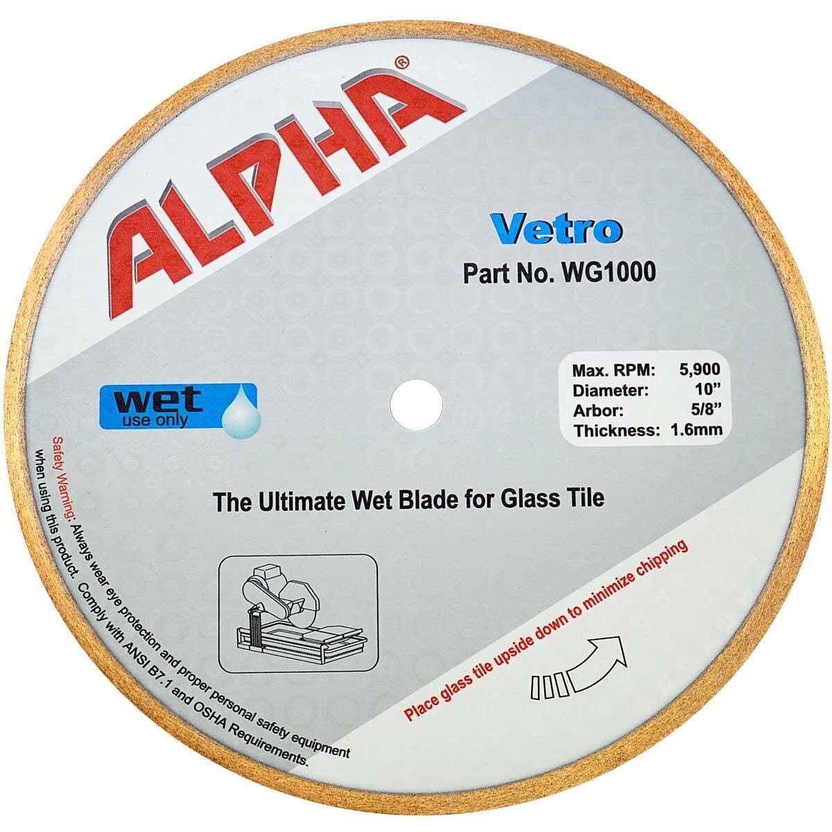 Alpha Vetro High - Performance Premium Glass Tile Cutting Blade
