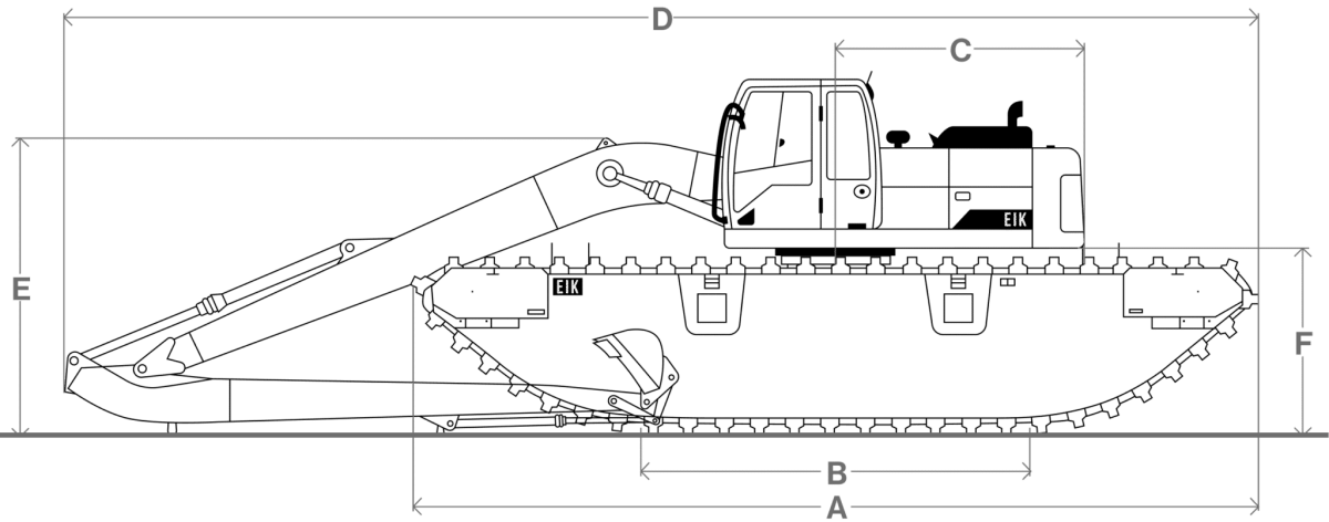 Amphibious Undercarriage for Excavator Model 140 - 4E