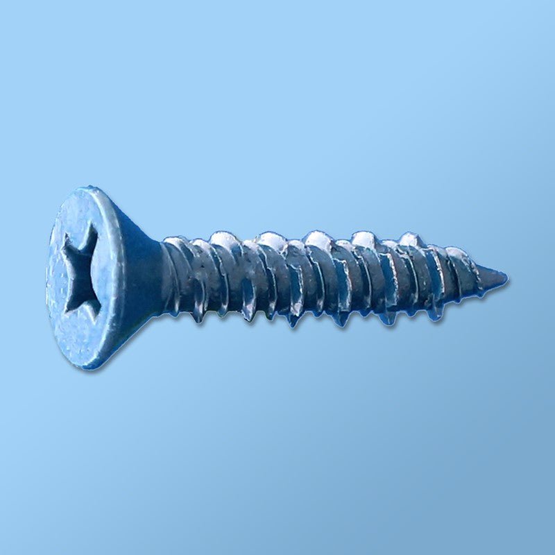 Dagger-Con Branded Phillips Flat Concrete Screws with Blue Dagger-Guard Coating - #2 Phillips Drive
