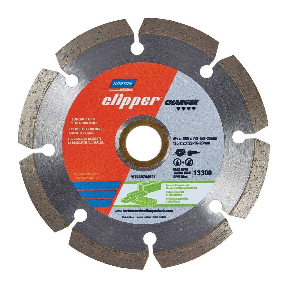 Norton Clipper Charger High - Performance General - Purpose Dry - Use Segmented Portable Cutting Blade