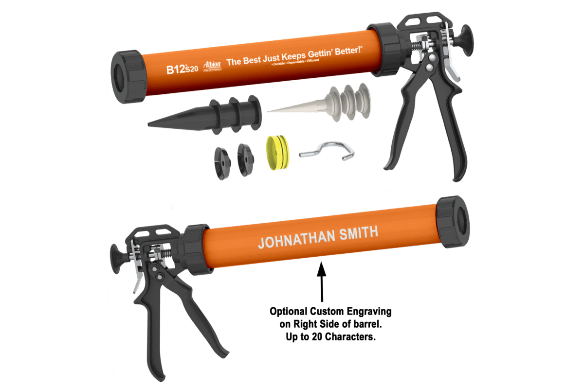 Colorful 20oz B-Line Manual Sausage Gun with a Set of 10 Colorful Barrels - Ideal for Professional Use