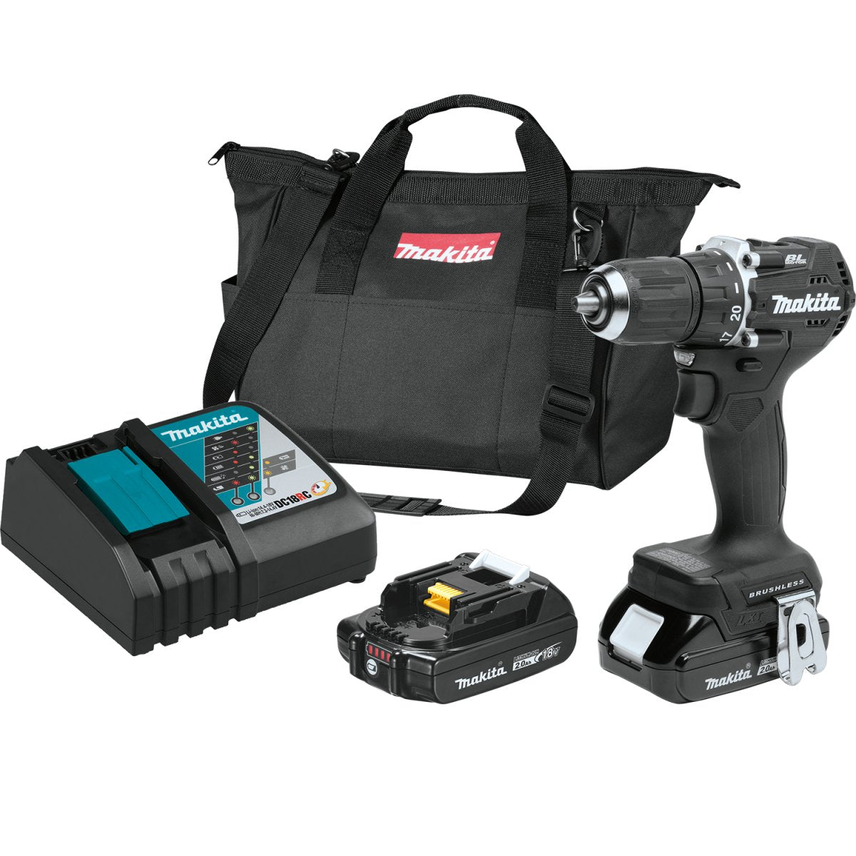 18V LXT® Lithium-Ion Sub-Compact Brushless Cordless 1/2 Inch Driver-Drill Kit with 2.0Ah Batteries for Enhanced Drilling and Driving