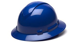 Box of 10 Blue Ultra - Light Full Brim Ridgeline Hard Hats