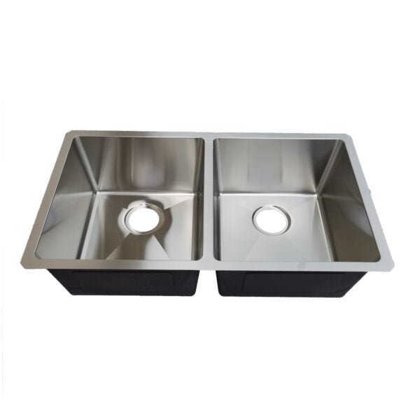 18 Gauge 304 Stainless Steel 50/50 Double Bowl Undermount Kitchen Sink with Micro Radius Design