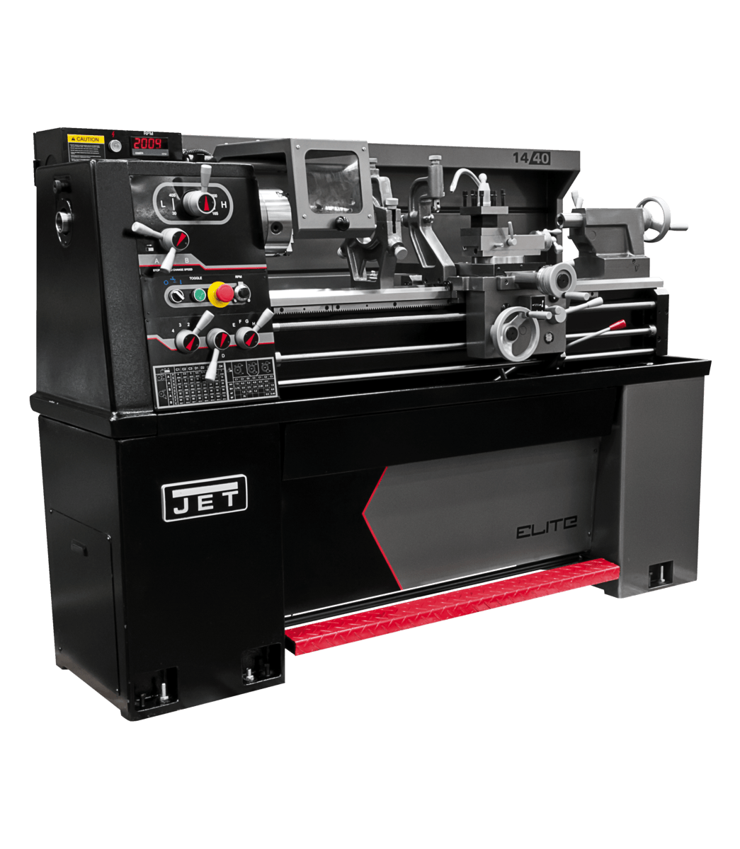 Elite E-1340VS Lathe Equipped with ACU-RITE 303 Digital Readout System (DRO), Taper Attachment, and Collet Closer