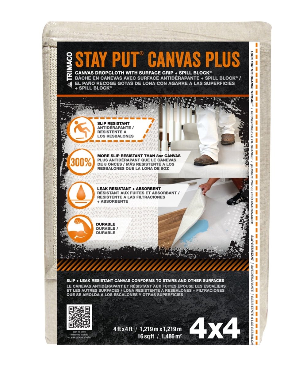 Trimaco's Stay Put® Plus Anti - Slip Canvas Dropcloth for Enhanced Protection