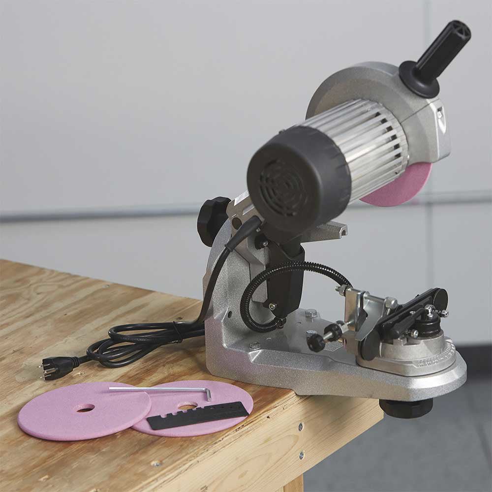 Strongway High - Performance Electric Chainsaw Sharpener with Hydraulic Assistance, 120 Volt, 1/4 In. x 3/4 In. Suitable for Commercial and Home Use