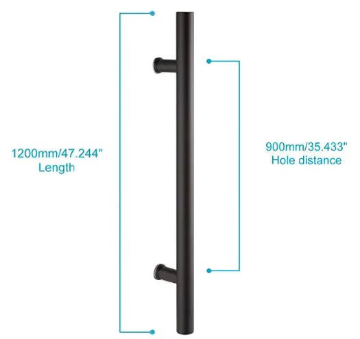 Stylish Single - Sided Pivot Door Pull Handle in Black Stainless Steel