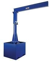 Highly Portable and Durable Blue-Painted Jib Cranes for Easy Fork Truck Transport