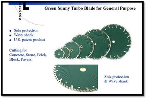 Sunny Green Turbo Diamond Blade for Versatile Cutting