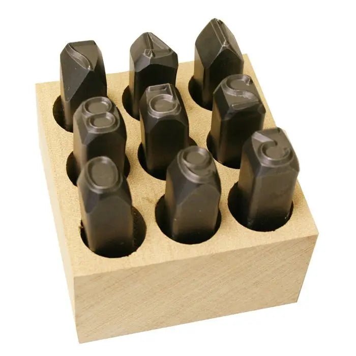 9-Piece Heavy Duty Number Stamp Set Ideal for Moderate Industrial Use