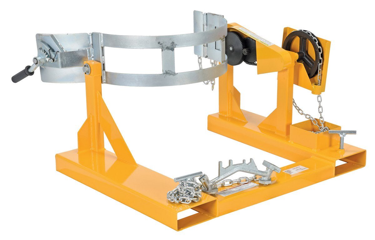 Forklift-Compatible Drum Carrier and Rotator for 55-Gallon Steel Drums