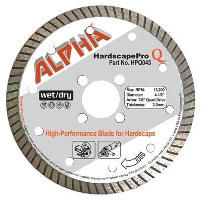 HardscapePro Q Turbo Rim Dry Cutting Blade - Ideal for Hardscape Work