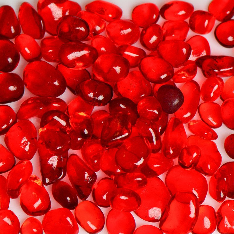 High - Quality Recycled Strawberry - Colored Jelly Bean Glass for Various Decorations