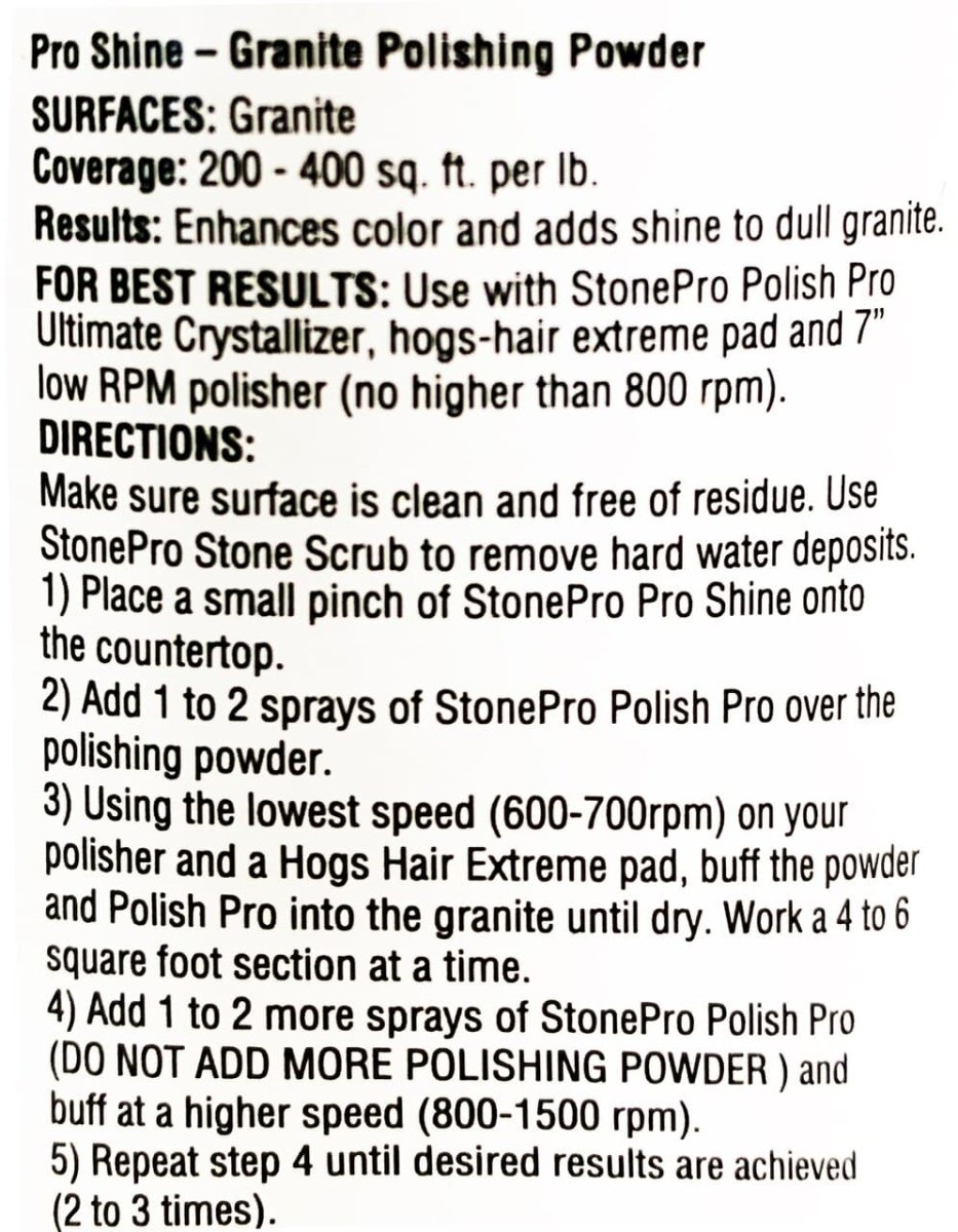 Professional Granite Shining Polishing Powder for Deep Shine