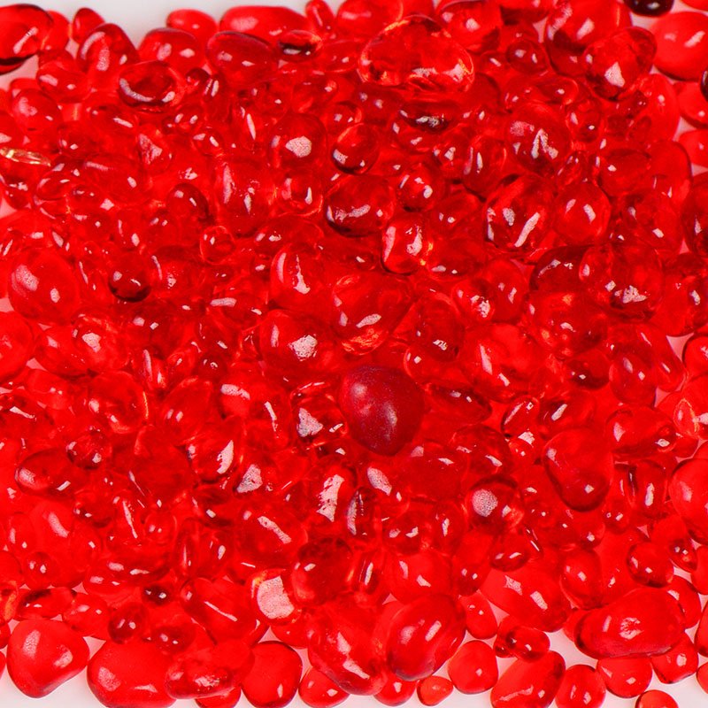 High - Quality Recycled Strawberry - Colored Jelly Bean Glass for Various Decorations
