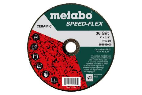 25-Pack Speed-Flex 36 Grit 7/8 T29 Fiberglass Ceramic Abrasive Discs